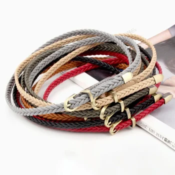 Belt Fashion Woven Pin Buckle Female Belt Jeans Solid Color Belt PU Belt Women Dress Fine Woven Belt 
Belt Fashion Woven Pin Buckle Female Belt Jeans Solid Color Belt PU Belt Women Dress Fine Woven Belt