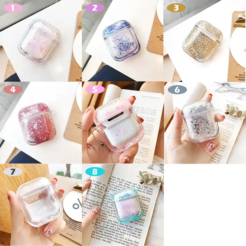 For Airpods Case Liquid Glitter Quicksand Bluetooth Earphones Protection Shell Etui For Airpod Air Pods Arpods 2 1 Charging Box Earphone Accessories Aliexpress