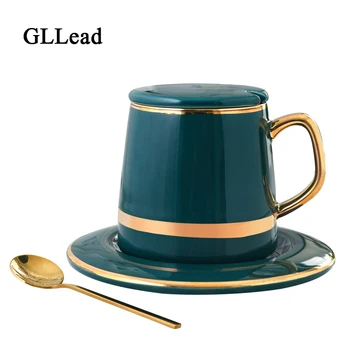 European Style 350ml Ceramics Coffee Cup Sets With Lid Dish Spoon Gift Box Suit Mugs Milk Tea Coffee Green Drinkware
European Style 350ml Ceramics Coffee Cup Sets With Lid Dish Spoon Gift Box Suit Mugs Milk Tea Coffee Green Drinkware