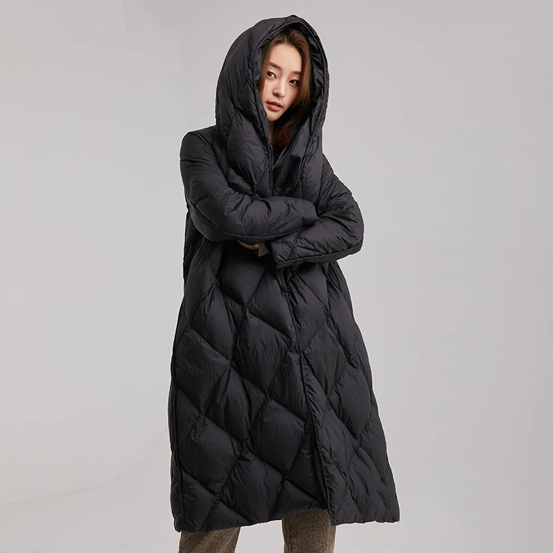90% White Duck Down Coats For Women Winter Long Warm Down Parka Jacket Female Black Hooded Overcoat Womens Diamond Lattice Coats
90% White Duck Down Coats For Women Winter Long Warm Down Parka Jacket Female Black Hooded Overcoat Womens Diamond Lattice Coats