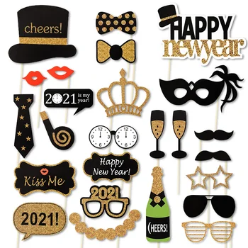 HAPPY NEW YEAR 2021 Photo Booth Props Party Hat Crown Bowknot Glasses Funny Photo Prop For New Year Party Decoration Photobooth
HAPPY NEW YEAR 2021 Photo Booth Props Party Hat Crown Bowknot Glasses Funny Photo Prop For New Year Party Decoration Photobooth