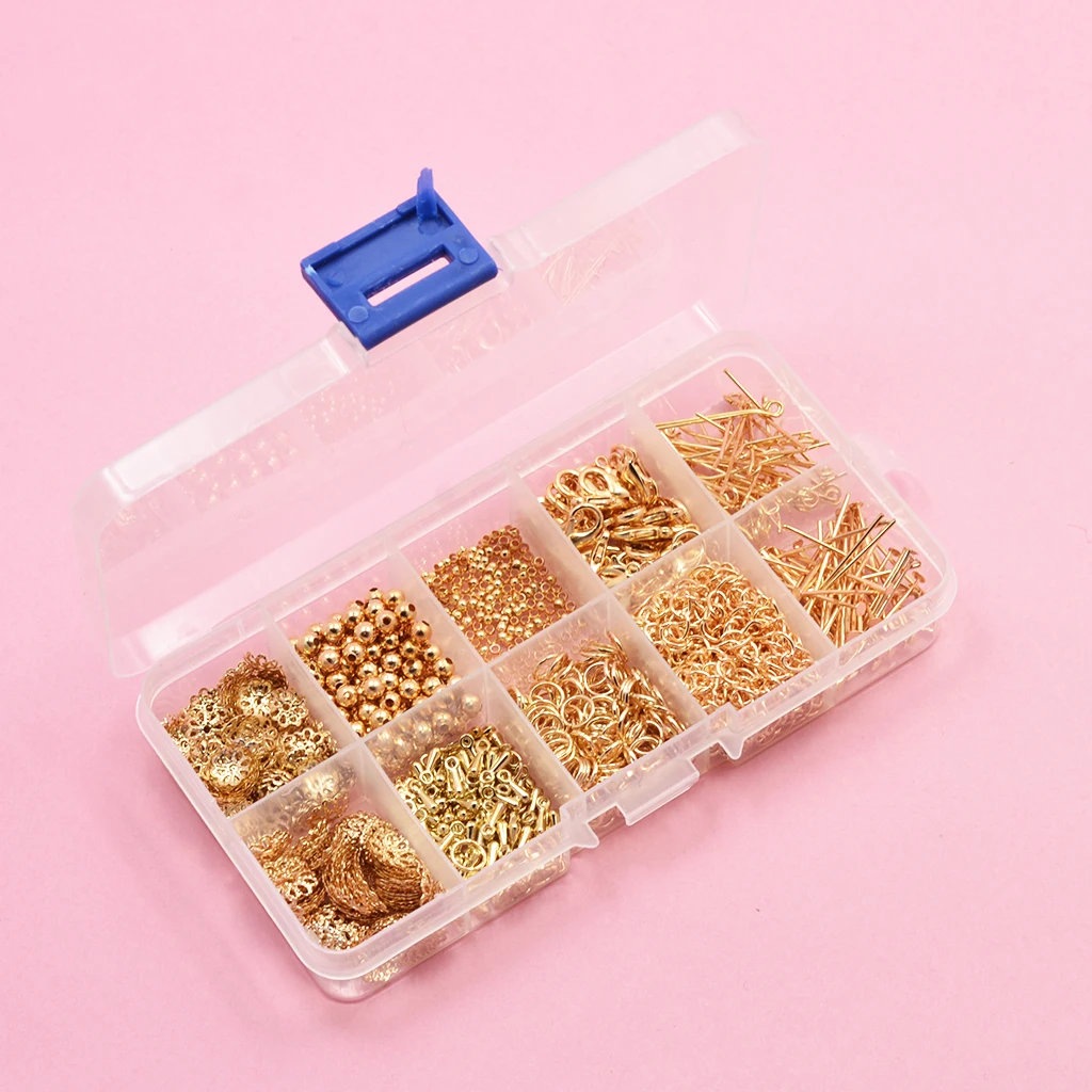 Pack Of 1080pcs Jewelry Making Charms Chains Lobster Clasp Pins Tool Kits Pack Of 1080pcs Jewelry Making Charms Chains Lobster Clasp Pins Tool Kits