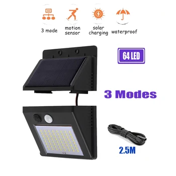 Outdoor Solar Rechargeable Wall lamp 64/30 leds Garden light PIR Motion Sensor Night Energy Saving Waterproof Security Lights op
Outdoor Solar Rechargeable Wall lamp 64/30 leds Garden light PIR Motion Sensor Night Energy Saving Waterproof Security Lights op