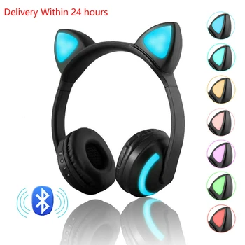 Wireless Bluetooth Stereo Headphone Cat Ear Headphone Blinking Glowing Gaming Headset Ear phone 7 Colors Led Light for Telephone
Wireless Bluetooth Stereo Headphone Cat Ear Headphone Blinking Glowing Gaming Headset Ear phone 7 Colors Led Light for Telephone
