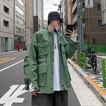 2019 Autumn And Winter New Japanese Tooling Fashion Casual Solid Color Multi-pocket Shirt Jacket Black / Khaki / Military Green 
2019 Autumn And Winter New Japanese Tooling Fashion Casual Solid Color Multi-pocket Shirt Jacket Black / Khaki / Military Green