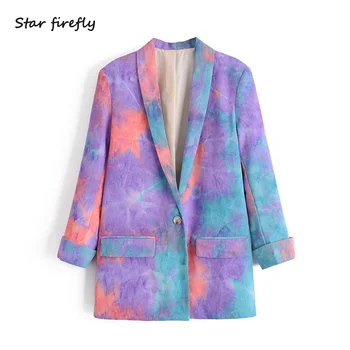 Star firefly fashion Za suit female 2020 summer casual loose single button personality street tie-dye blazer women
Star firefly fashion Za suit female 2020 summer casual loose single button personality street tie-dye blazer women