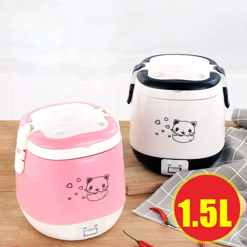 1.5L MINI Electric Rice Cooker Portable Cooking Steamer Multifunction Food Container Soup Pot Heating Lunch Box 1-3 people
1.5L MINI Electric Rice Cooker Portable Cooking Steamer Multifunction Food Container Soup Pot Heating Lunch Box 1-3 people