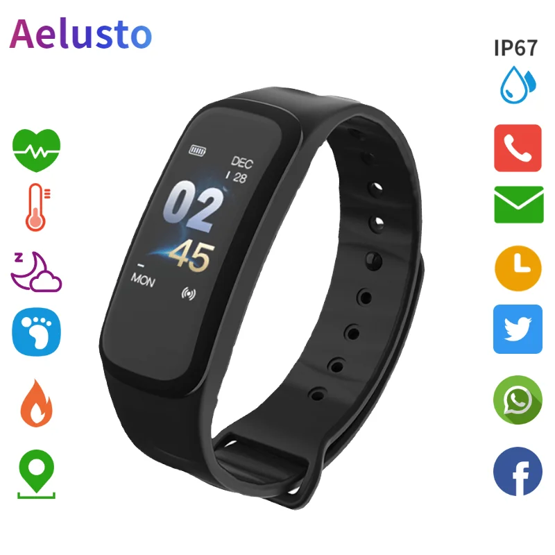 Aelusto C1Plus Smart Bracelet Color Screen Blood Pressure Fitness Tracker Heart Rate Monitor Smart Band Sport for Android IOS
Aelusto C1Plus Smart Bracelet Color Screen Blood Pressure Fitness Tracker Heart Rate Monitor Smart Band Sport for Android IOS