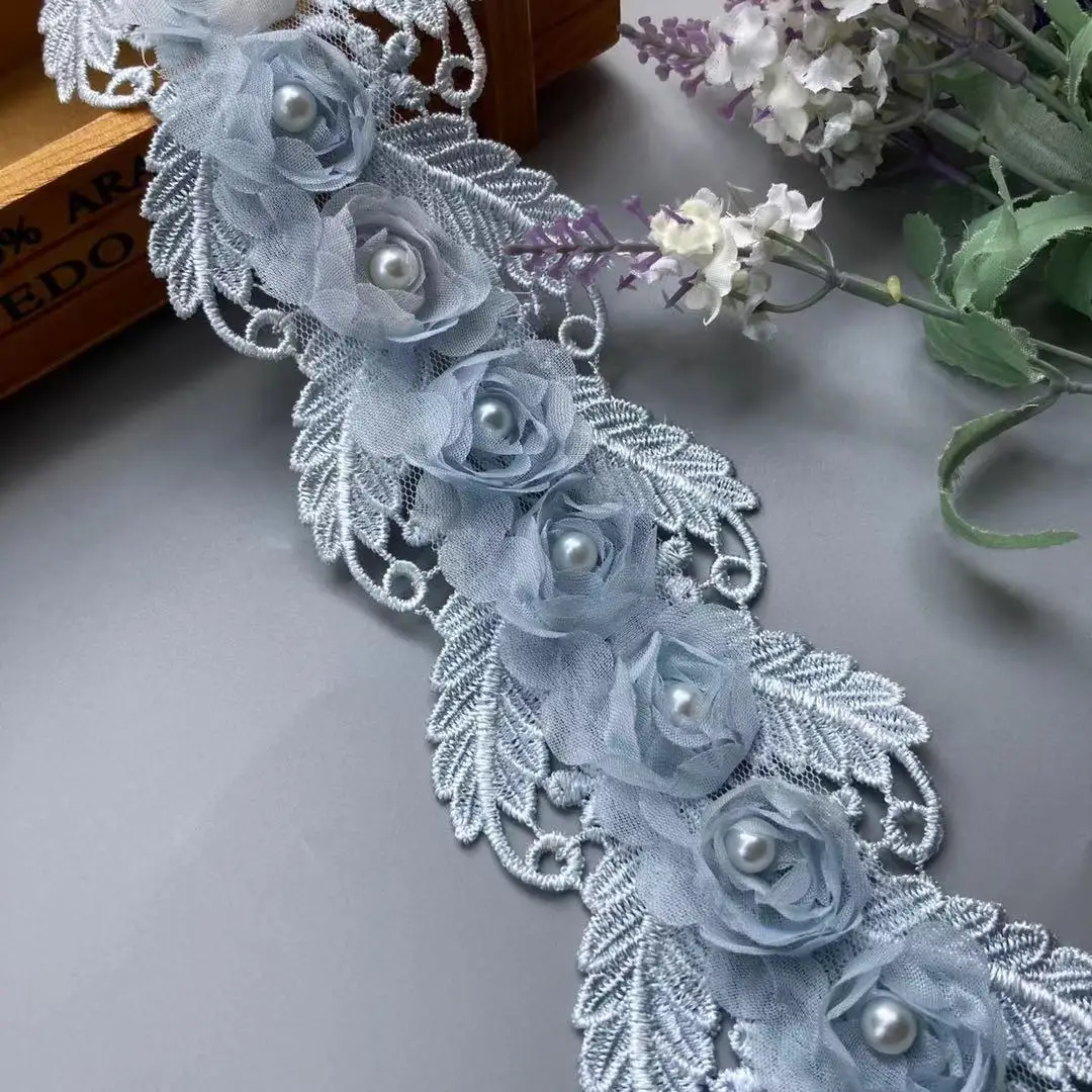 2 Yard Blue Pearl Soluble Flower Embroidered Lace Trim Ribbon Floral Applique Fabric Handmade Wedding Dress Sewing Craft New
2 Yard Blue Pearl Soluble Flower Embroidered Lace Trim Ribbon Floral Applique Fabric Handmade Wedding Dress Sewing Craft New