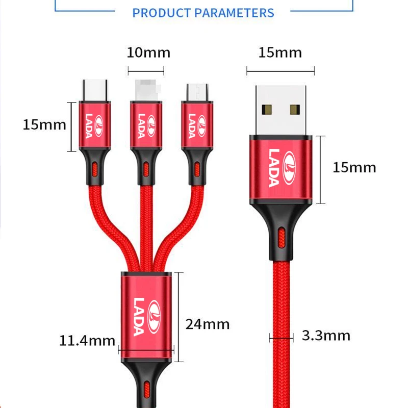 3 In 1 Mobile Phone Micro USB Type C Charger for Huawei IPhone for Lada Vesta Granta Kalina Priora 2110 Granta Largus Vaz Samara
3 In 1 Mobile Phone Micro USB Type C Charger for Huawei IPhone for Lada Vesta Granta Kalina Priora 2110 Granta Largus Vaz Samara