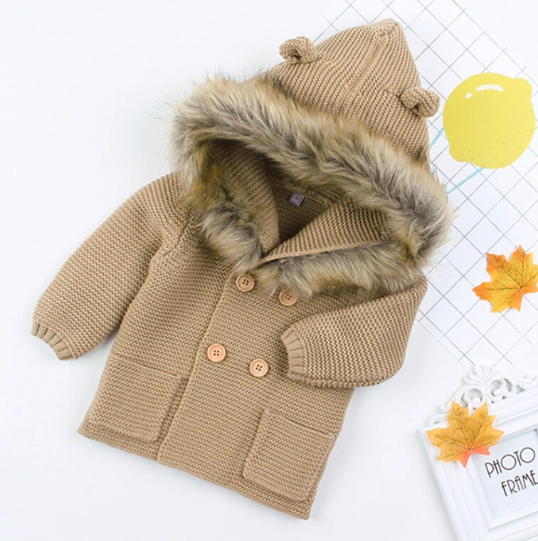 2019 Fashion Baby Sweater Outwear Cute Fur Collar Animal Hooded Knitting Hooded Coat Autumn Winter Warm Coat For Baby Girl Boy
2019 Fashion Baby Sweater Outwear Cute Fur Collar Animal Hooded Knitting Hooded Coat Autumn Winter Warm Coat For Baby Girl Boy