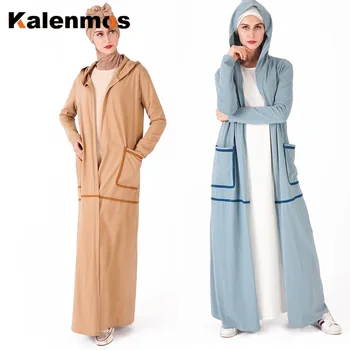 Dubai Muslim Open Abaya Kimono Women Hooded Pockets Long Robes Simple Casual Outwear Sport Outfit Tracksuit Islamic Clothing
Dubai Muslim Open Abaya Kimono Women Hooded Pockets Long Robes Simple Casual Outwear Sport Outfit Tracksuit Islamic Clothing