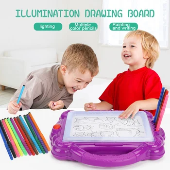 Luminous Tablet Early Education Drawing Board Set with 12pcs Pens Baby Kids Puzzle Graffiti Art Painting Toys for Children 
Luminous Tablet Early Education Drawing Board Set with 12pcs Pens Baby Kids Puzzle Graffiti Art Painting Toys for Children