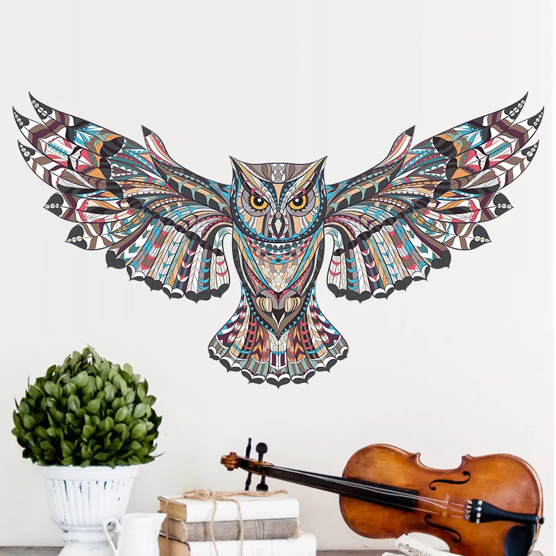 Nursery Rooms Decorations Wall Decals Wall Stickers Self Adhesive Decor 3D Birds Flying Animals PVC Removable Colorful Owl Kids