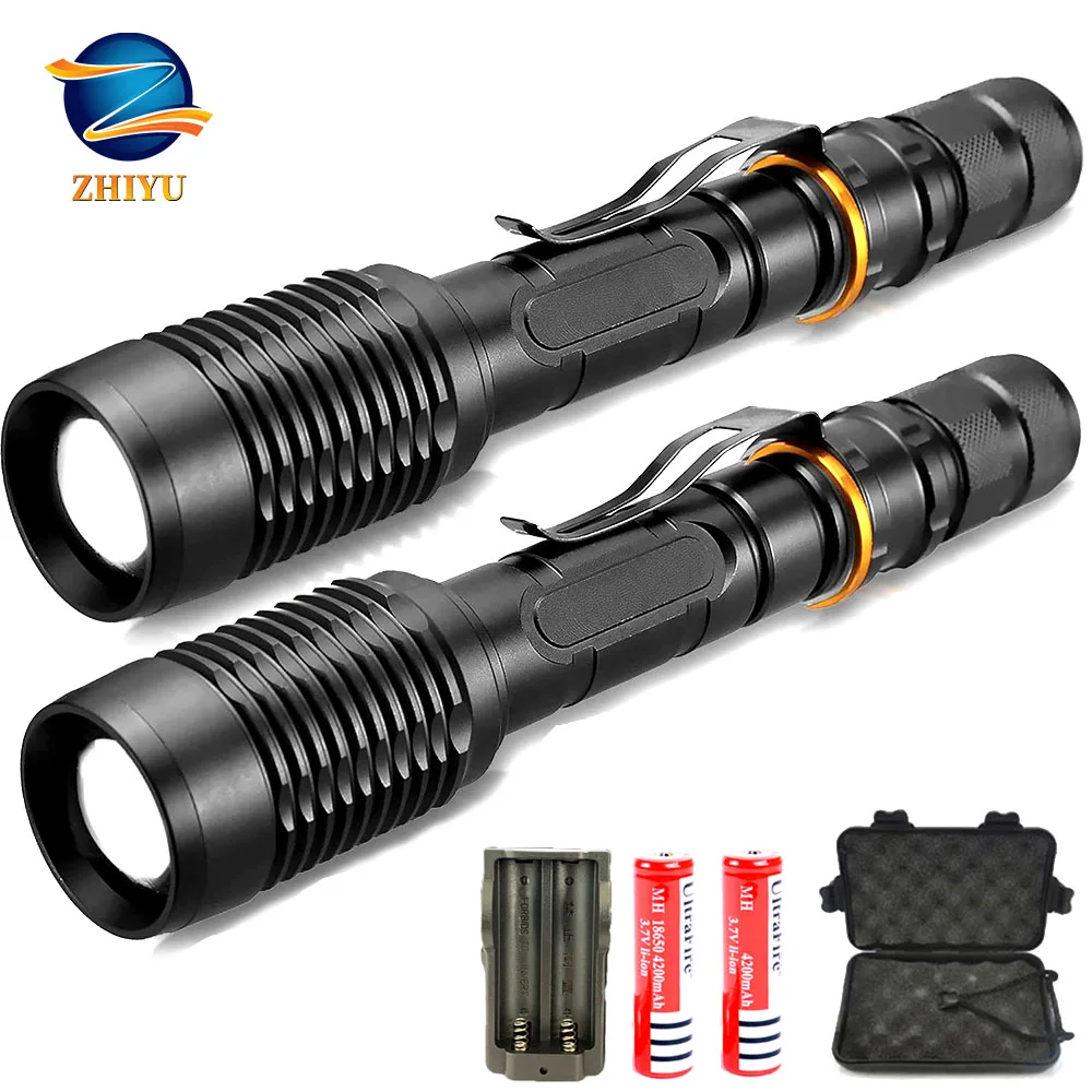 ZHIYU Brightest LED Tactical Flashlights, Ultra Bright Military Torch Light 5 Mode Adjustable Brightness Waterproof LED TORCH
ZHIYU Brightest LED Tactical Flashlights, Ultra Bright Military Torch Light 5 Mode Adjustable Brightness Waterproof LED TORCH