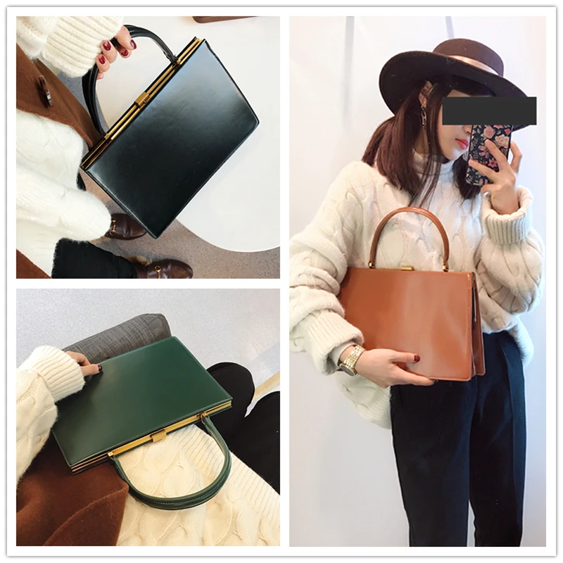 Burminsa Vintage Clasp Women Handbags Medium Metal Frame Design High Quality Female Tote Bags Autumn 2019 Red Black Box Packing
Burminsa Vintage Clasp Women Handbags Medium Metal Frame Design High Quality Female Tote Bags Autumn 2019 Red Black Box Packing