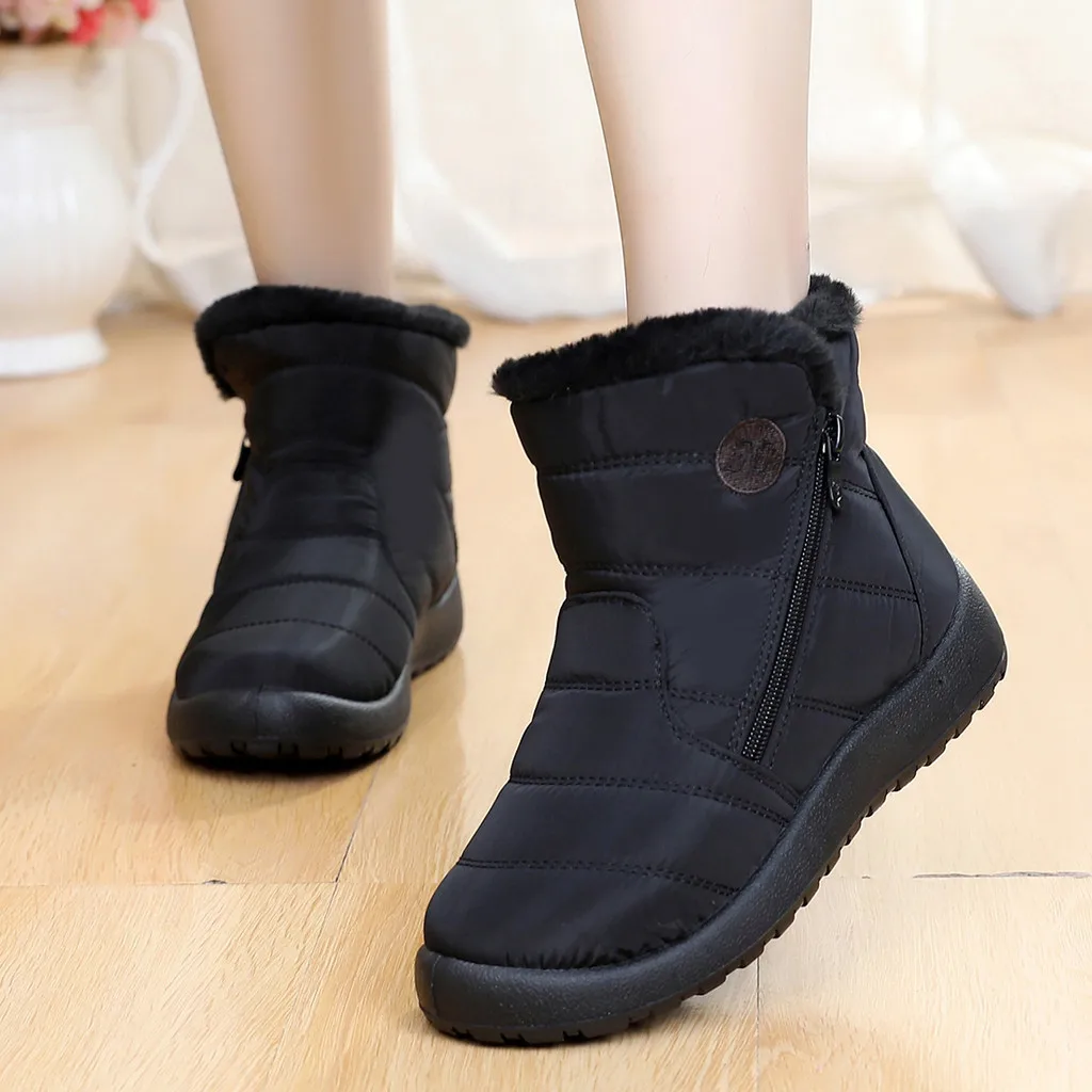 Women Snow Boots Winter Warm Short Plush Ankle Boots Round Toe Waterproof Nylon Bootie Flat Heels Zipper Shoes Platform Boot New
Women Snow Boots Winter Warm Short Plush Ankle Boots Round Toe Waterproof Nylon Bootie Flat Heels Zipper Shoes Platform Boot New