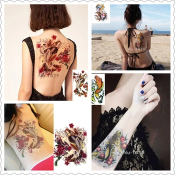 Nu-TATY Waterproof Temporary Sticker Chinese Style Koi Safflower Mythological Style Black White Fish Tattoo Stickers
Nu-TATY Waterproof Temporary Sticker Chinese Style Koi Safflower Mythological Style Black White Fish Tattoo Stickers