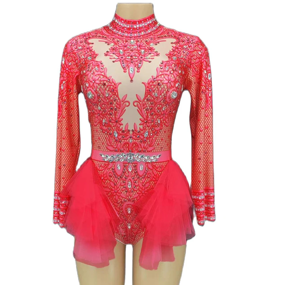 Sparkly Rhinestone Long Sleeve Tight Elastic Women Bodysuit Lace Nightclub Singer Performance Stage Wear DJ DS Costume Outfit
Sparkly Rhinestone Long Sleeve Tight Elastic Women Bodysuit Lace Nightclub Singer Performance Stage Wear DJ DS Costume Outfit