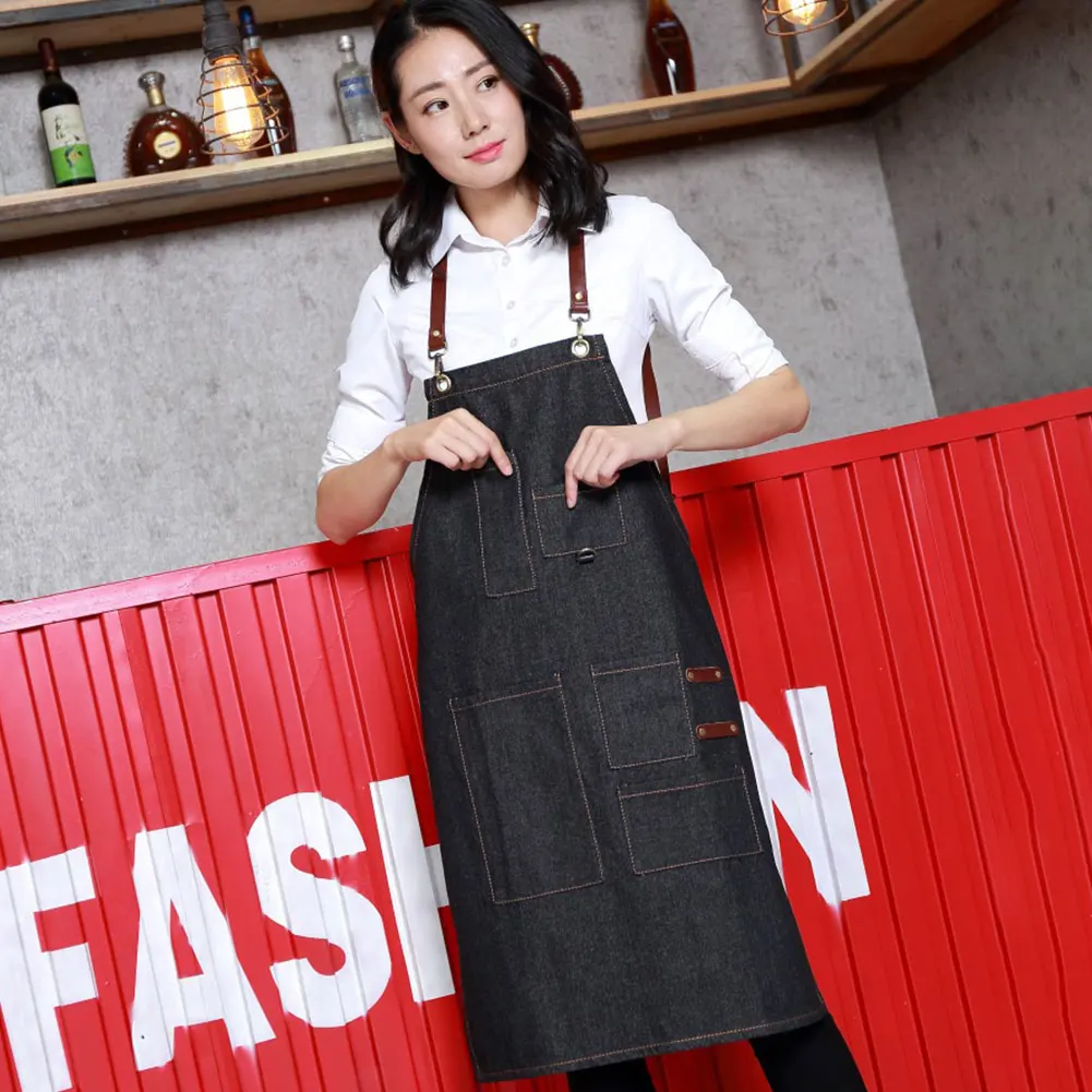 Chef Adjustable Uniform Removable Casual Barista Bib Apron Denim Baker Fashion BBQ Bartender Work Leather Strap
Chef Adjustable Uniform Removable Casual Barista Bib Apron Denim Baker Fashion BBQ Bartender Work Leather Strap