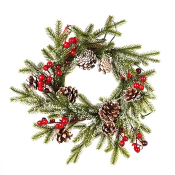 Christmas Garland Pine Cone Red Fruit Wreath Romantic Decoration White Flocking Pendant with Frost Ornaments PE+Rattan New O21
Christmas Garland Pine Cone Red Fruit Wreath Romantic Decoration White Flocking Pendant with Frost Ornaments PE+Rattan New O21