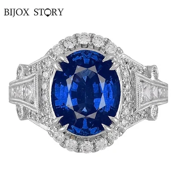 BIJOX STORY luxury 925 silver charms ring with oval shaped sapphire gemstones jewelry rings for female wedding party size 6-10
BIJOX STORY luxury 925 silver charms ring with oval shaped sapphire gemstones jewelry rings for female wedding party size 6-10