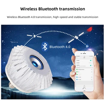 Smart E27 RGB Bluetooth Speaker LED Bulb Light Dimmable Lamp Music Playing Dimmable Wireless Bluetooth Bulb Led For Home 
Smart E27 RGB Bluetooth Speaker LED Bulb Light Dimmable Lamp Music Playing Dimmable Wireless Bluetooth Bulb Led For Home