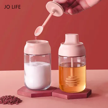 JO LIFE 250ml Seasoning Bottle Glass Condiment Storage Container Honey Pot Oil Brush Bottle Spice jar with Spoon Kitchen Tools
JO LIFE 250ml Seasoning Bottle Glass Condiment Storage Container Honey Pot Oil Brush Bottle Spice jar with Spoon Kitchen Tools