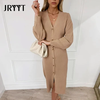 JRYYT Autumn Winter Basic Long Cardigans Women Casual Single Breasted V-neck Sweaters Female Button Knitted Kimono Femme 2020
JRYYT Autumn Winter Basic Long Cardigans Women Casual Single Breasted V-neck Sweaters Female Button Knitted Kimono Femme 2020