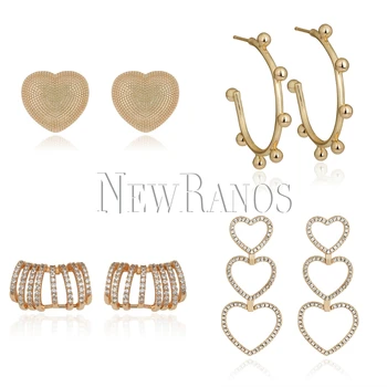 Newranos Charm Heart Earrings Champagne Gold Geometric Heart Stud Earrings Female Jewelry Women Fashion Jewelry 2020 New Design
Newranos Charm Heart Earrings Champagne Gold Geometric Heart Stud Earrings Female Jewelry Women Fashion Jewelry 2020 New Design