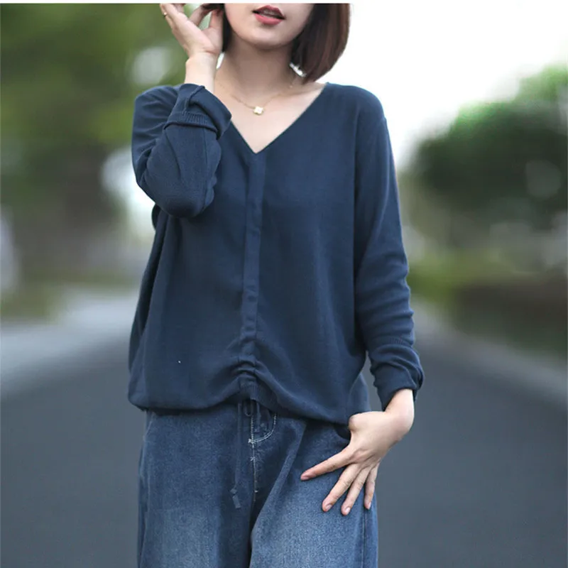 Candy Solid Color Drawstring Design V Neck Sweater Women Loose Pull Sueter Mujer Bottoming Tops Autumn Knitted Pullovers Casual
Candy Solid Color Drawstring Design V Neck Sweater Women Loose Pull Sueter Mujer Bottoming Tops Autumn Knitted Pullovers Casual