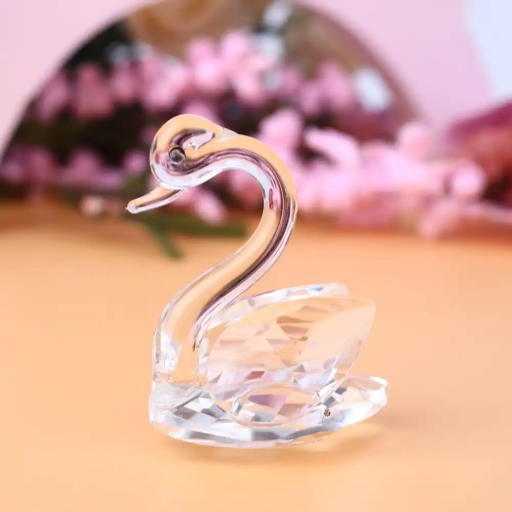 gifts crystal swan ornament glass ornaments home decor wedding
