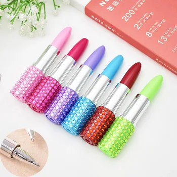 Creative Novelty Diamond on Top Lipstick Pen Creative Ballpoint Pen Cute Stationery Colored Ball Pens School Supplies
Creative Novelty Diamond on Top Lipstick Pen Creative Ballpoint Pen Cute Stationery Colored Ball Pens School Supplies
