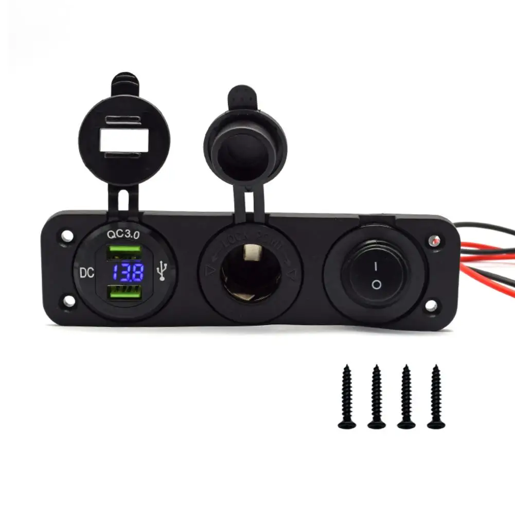 QC3.0 Cigarette Lighter Socket Power Adapter 12V Dual USB Charger Power Adapter Outlet and LED Display for Car Boat Marine
QC3.0 Cigarette Lighter Socket Power Adapter 12V Dual USB Charger Power Adapter Outlet and LED Display for Car Boat Marine