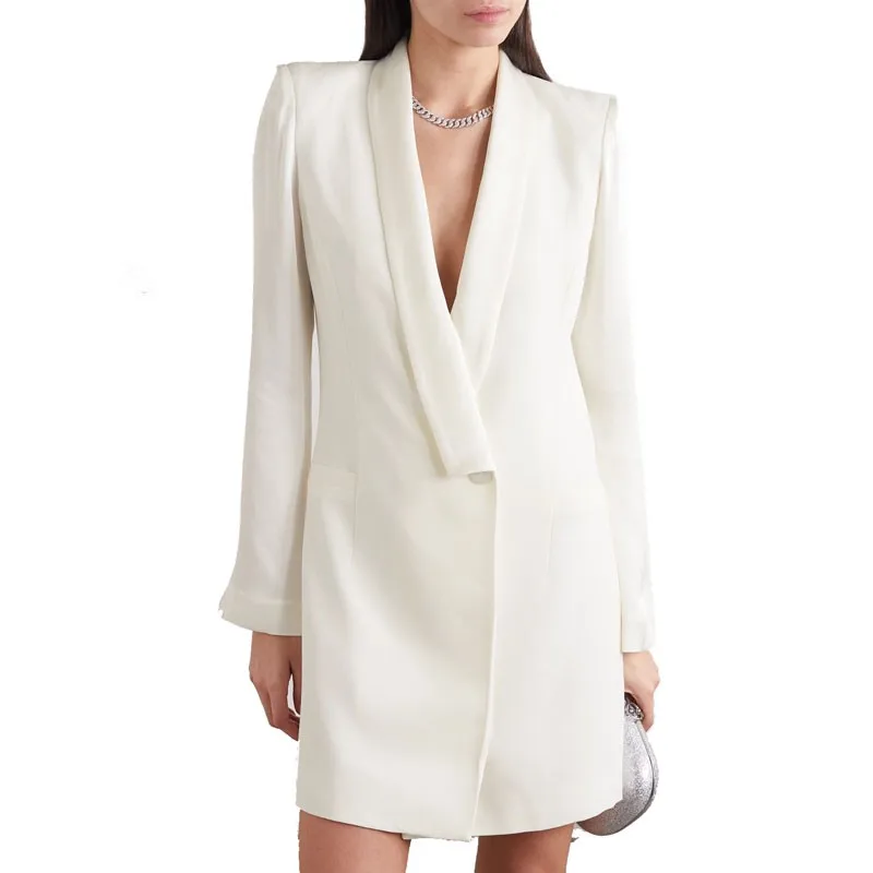 2021 Spirng Autum Women Suit Coats Jackets White V Neck Single Button Slim OL Overcoats Formal Chic Elegant Female Outwear
2021 Spirng Autum Women Suit Coats Jackets White V Neck Single Button Slim OL Overcoats Formal Chic Elegant Female Outwear