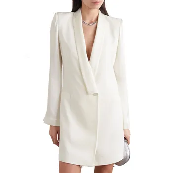 2021 Spirng Autum Women Suit Coats Jackets White V Neck Single Button Slim OL Overcoats Formal Chic Elegant Female Outwear
2021 Spirng Autum Women Suit Coats Jackets White V Neck Single Button Slim OL Overcoats Formal Chic Elegant Female Outwear