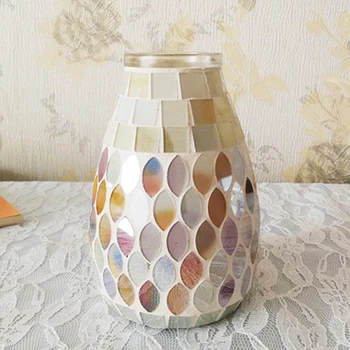 Mini Mosaic Light color Glass vase Fashion Home Tabletop hydroponic Flower Pot Wedding Living Room flowers Decoration
Mini Mosaic Light color Glass vase Fashion Home Tabletop hydroponic Flower Pot Wedding Living Room flowers Decoration