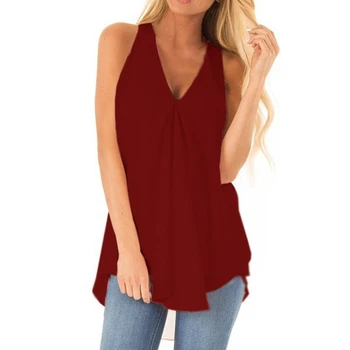 Summer European and American Loose Sleeveless V-neck Solid Color Shirt Chiffon Shirt Shirt For Women
Summer European and American Loose Sleeveless V-neck Solid Color Shirt Chiffon Shirt Shirt For Women