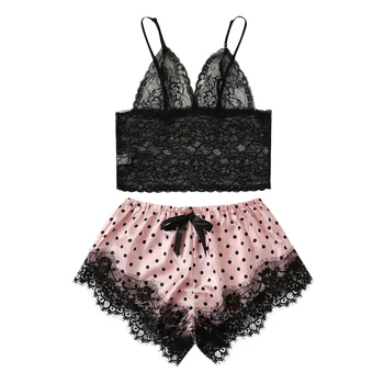 Sexy Lingerie Underwear Set Satin Lace Silk Print Shorts Bow Set Sleepwear Pajamas Two-piece Set For Women New Arrivals
Sexy Lingerie Underwear Set Satin Lace Silk Print Shorts Bow Set Sleepwear Pajamas Two-piece Set For Women New Arrivals