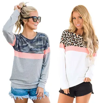 2019 Autumn Winter Women Hoodies & Sweatshirts Casual O-Neck Loog Sleeve Camouflage Leopard Print Patchwork Pullovers Hoodies
2019 Autumn Winter Women Hoodies & Sweatshirts Casual O-Neck Loog Sleeve Camouflage Leopard Print Patchwork Pullovers Hoodies