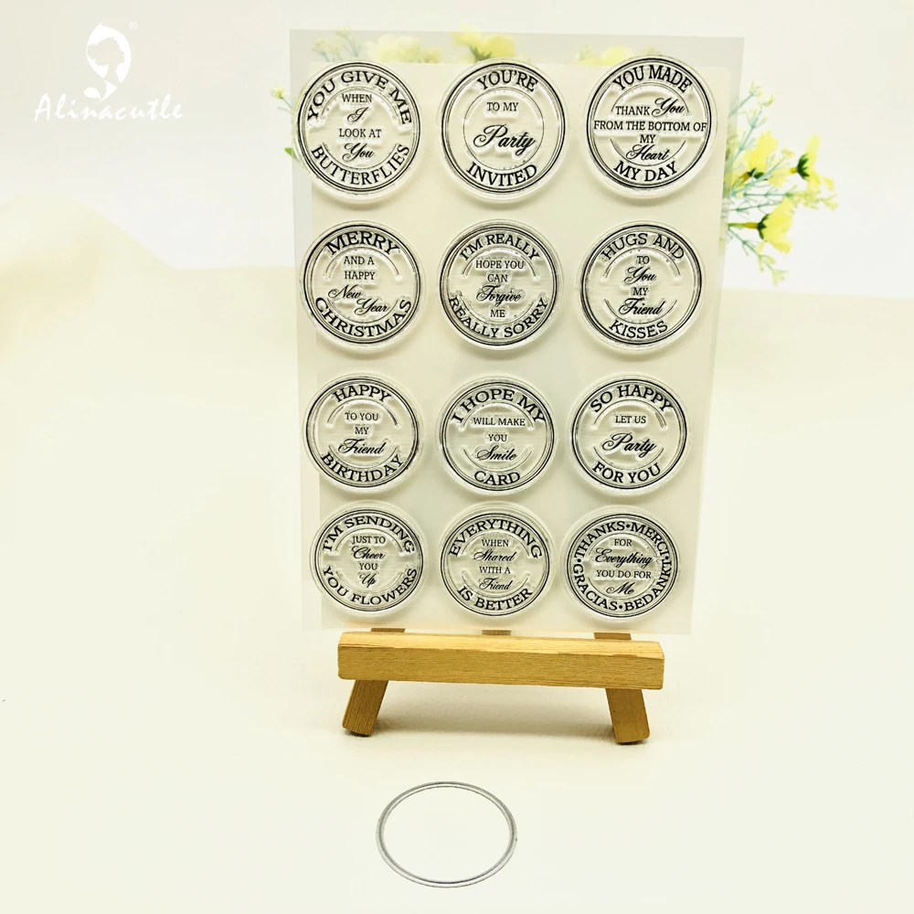 AlinaCraft CLEAR STAMPS greeting letters label round tag DIY Scrapbook Card album paper craft rubber roller transparent stamps
AlinaCraft CLEAR STAMPS greeting letters label round tag DIY Scrapbook Card album paper craft rubber roller transparent stamps
