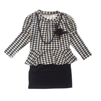 Spring Autumn Casual Fashion Baby Girl Dress Houndstooth Printing Long Sleeve Patchwork Dress And Necklace Set New Arrival
Spring Autumn Casual Fashion Baby Girl Dress Houndstooth Printing Long Sleeve Patchwork Dress And Necklace Set New Arrival