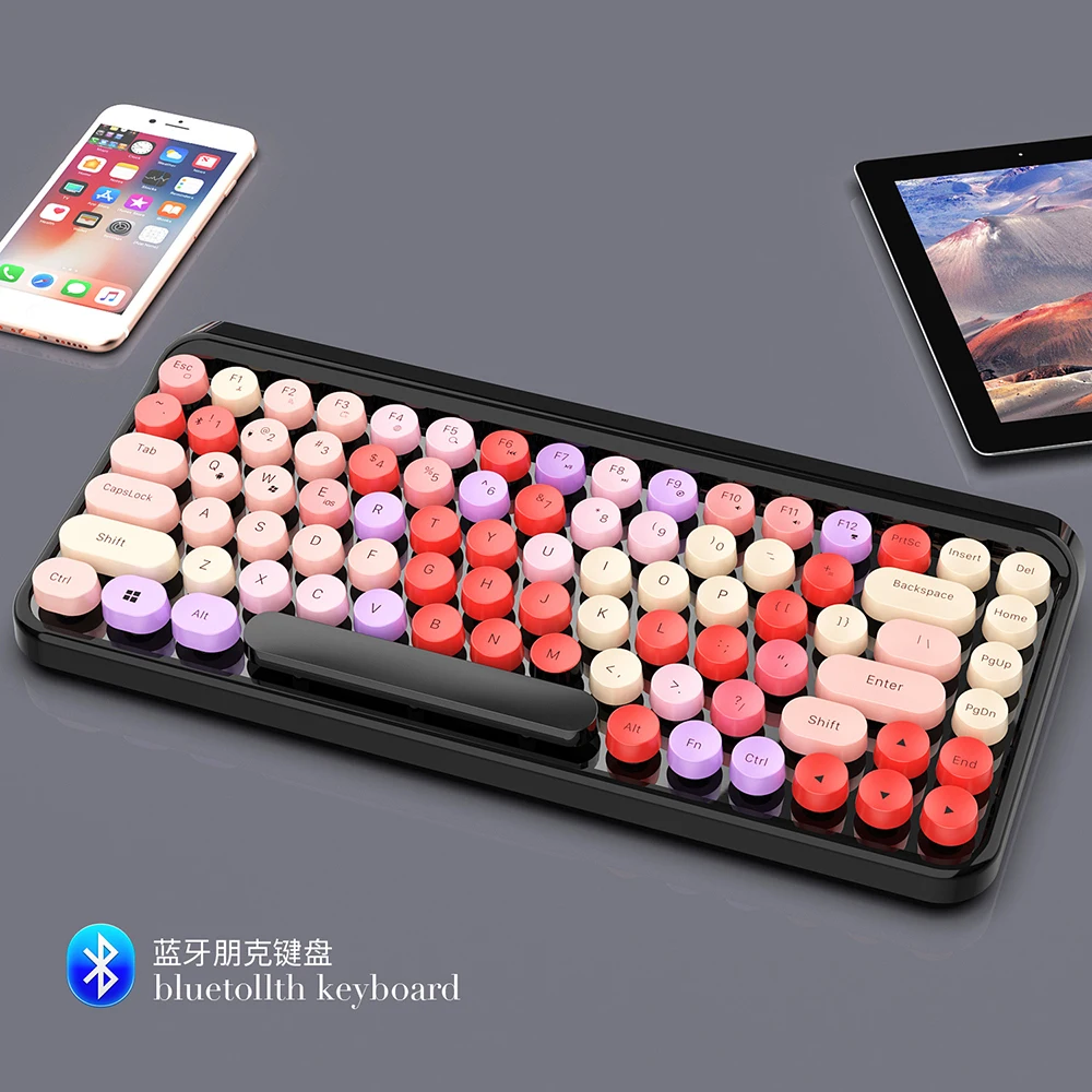 ZERODATE Steampunk Wireless Bluetooth Waterproof Keyboard Retro Colorful 84 Round Keys For MAC Office Notebook Keyboard No Delay
ZERODATE Steampunk Wireless Bluetooth Waterproof Keyboard Retro Colorful 84 Round Keys For MAC Office Notebook Keyboard No Delay