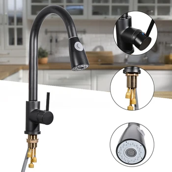 360Degree rotating single lever faucet Kitchen Bathroom Mixer Taps Pull Out Swivel Spout Spray Sink Basin Brass Faucet Hardware
360Degree rotating single lever faucet Kitchen Bathroom Mixer Taps Pull Out Swivel Spout Spray Sink Basin Brass Faucet Hardware