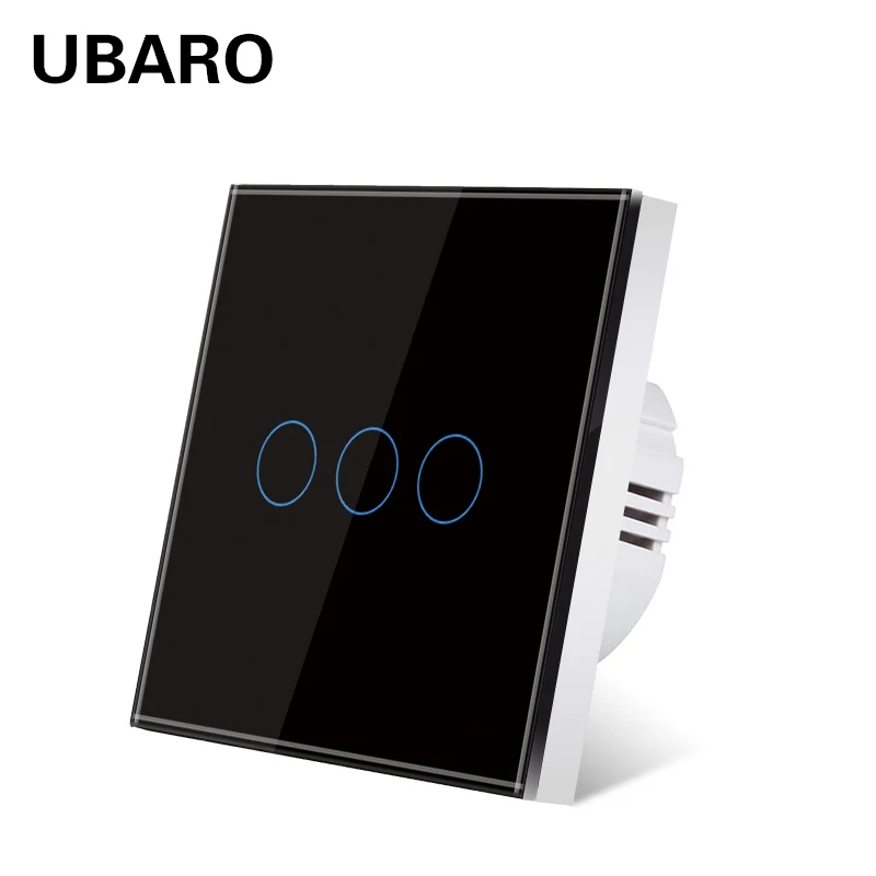 UBARO Tempered Crystal Glass Panel Wall Light Touch Switch Power Interrupteur Sensor Switches Button 3 Gang Home AC:100-240V
UBARO Tempered Crystal Glass Panel Wall Light Touch Switch Power Interrupteur Sensor Switches Button 3 Gang Home AC:100-240V