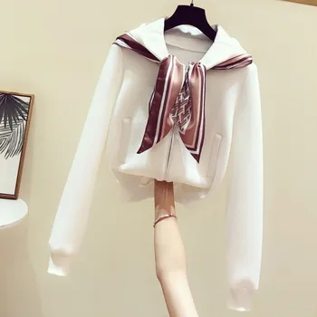 2020 New Spring Autumn with Scarves Long Sleeve Hooded Zipper Sweatshirts for Women All-match Casual White Jackets Students Coat
2020 New Spring Autumn with Scarves Long Sleeve Hooded Zipper Sweatshirts for Women All-match Casual White Jackets Students Coat