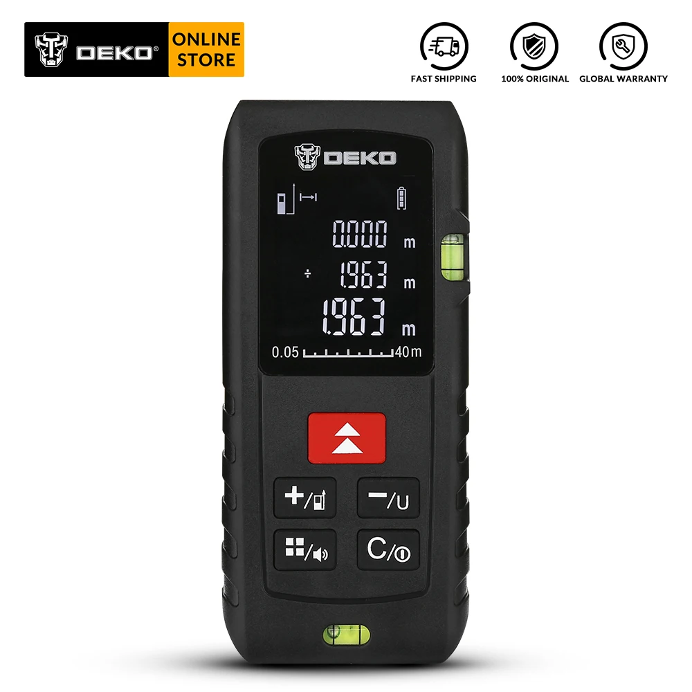 Original DEKO LRE500 Laser Distance Meter Measurer 40m Medidor Trena Digital Rangefinders Hunting Laser Measuring Tape
Original DEKO LRE500 Laser Distance Meter Measurer 40m Medidor Trena Digital Rangefinders Hunting Laser Measuring Tape