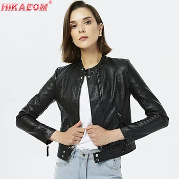 2019 Autumn New Autumn Jacket For Woman PU Leather Round Neck Motorcycle Jacket Slim Washed Leather Short Coat Chaqueta Mujer
2019 Autumn New Autumn Jacket For Woman PU Leather Round Neck Motorcycle Jacket Slim Washed Leather Short Coat Chaqueta Mujer