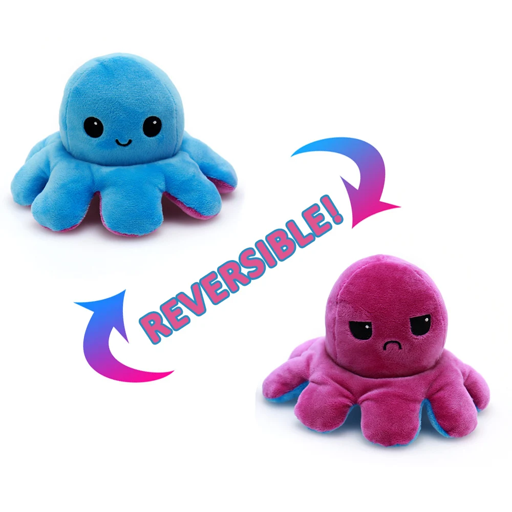 

Reversible Flip Octopus Stuffed Plush Doll Soft Simulation Reversible Plush Toy Color Chapter Plush Doll Filled Plush Child Toy