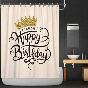 Happy Birthday Shower Curtain,157674 Bathroom Decor Set with Hooks,72''W x 72''H
Happy Birthday Shower Curtain,157674 Bathroom Decor Set with Hooks,72''W x 72''H